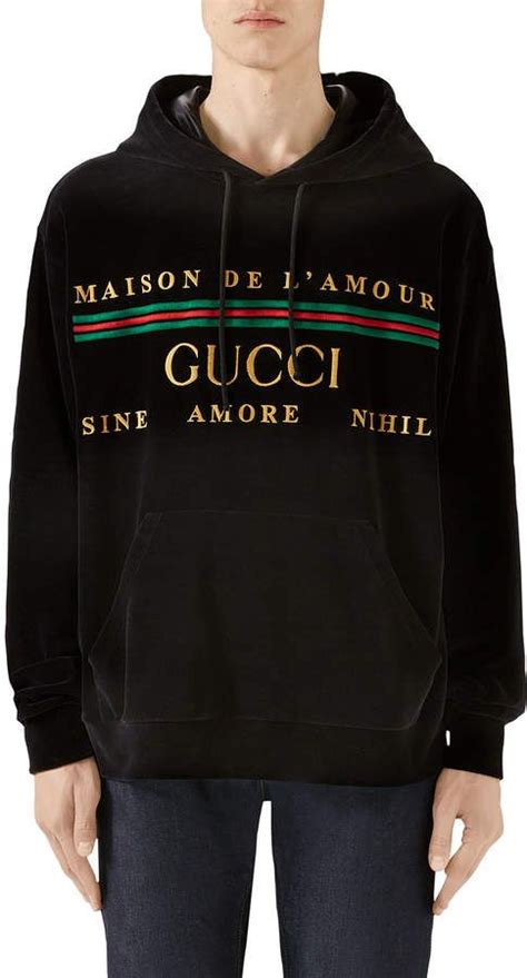 gucci velour hoodie|designer gucci sweatshirt.